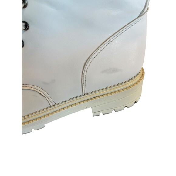 Unbranded Women's White Combat Boots Lace Up/Side Zip 9.5 EU 40 - Picture 5 of 10